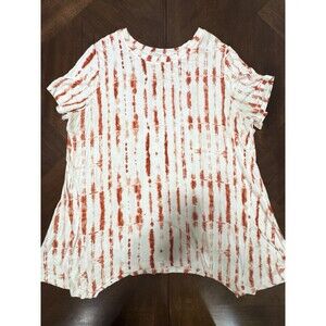 New Directions Studio Women's Size 1XL Tie Dye Colorful Boho Hippie Top Shirt